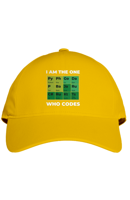 Кепка з принтом "Я той, хто кодить". Ай ті, айтішник, джава, код, пайтон, програміст, хакер. 2070702