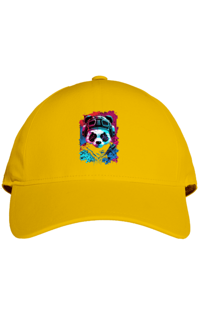 Кепка з принтом "Панда в VR шолом". Віртуальна реальність, гік, панда, персонаж, шолом. 2070702