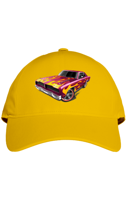 Кепка с принтом Кастом автомобиль. Airbrushing, auto, by custom, car, fire, flame, machine, tuning. 2070702