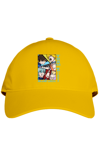 Cap with prints Blue Lock. Anime, blue lock, blue prison, manga, sport, sports anime. 2070702