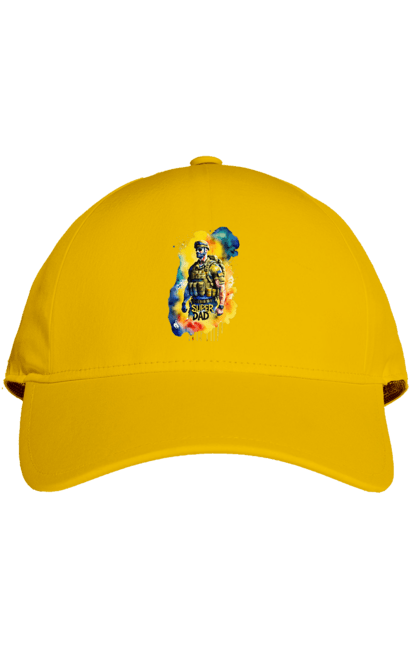 Кепка з принтом "Супер тато ЗСУ". День батька, день тата, зсу, люблю тата, супер, супер тато, супер тато зсу, тато, тато зсу, україна. 2070702