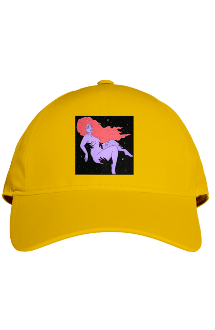 Кепка з принтом "Фіолетова Дівчина В Чорній Дирі". Дівчина, лапають. 2070702