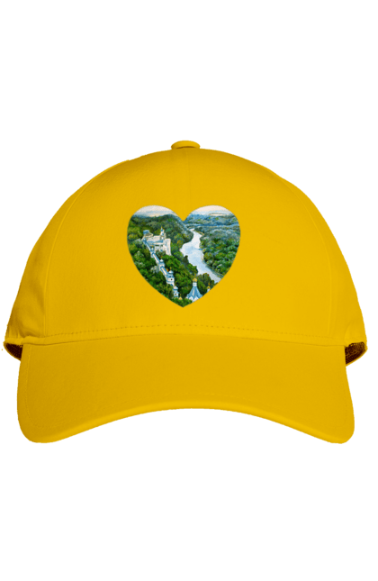 Кепка з принтом "Святогорская лавра". Донецька область, ліс, монастир, пейзаж, річка, святогірськ, україна, церква. 2070702