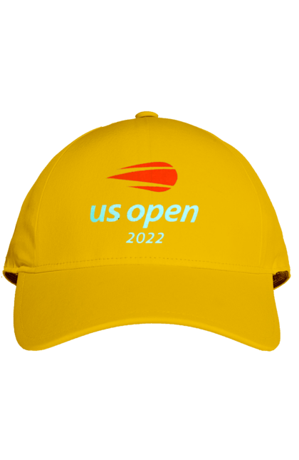 Кепка з принтом "Тенісний турнір US Open 2022". Великий теніс, відкритий чемпіонат, гравці, м`яч, нью йорк, призовий фонд, ракетка, турнір на ґрунті, хард, чемпіонат америки. aslan