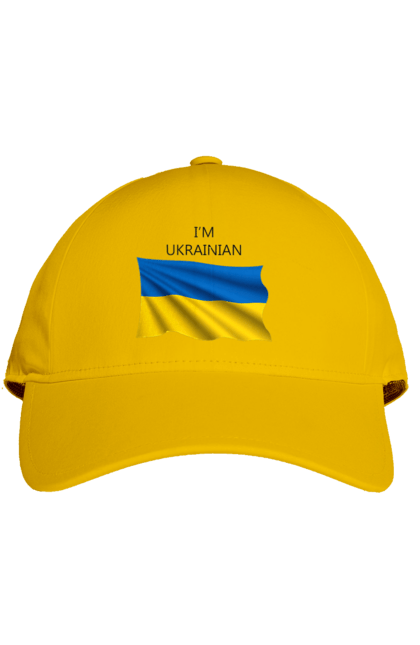 Кепка з принтом "Я українець". Прапор україни, символ україни, україна, українець, я українець. 2070702