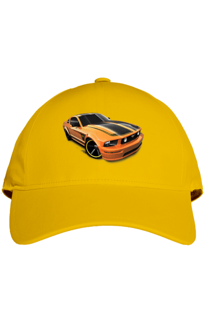 Кепка з принтом "Помаранчева, швидкісна машина". Їзда, колеса, машина, швидкість. 2070702