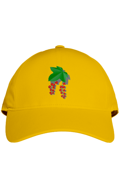 Cap with prints Red Currants. Berries, berry, currant, delicacy, food, harvest, leaves, mature, red, red currant, ripe, summer, tasty. 2070702
