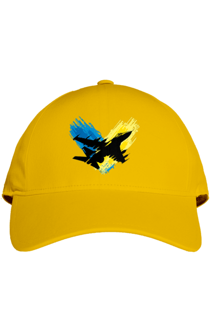 Кепка з принтом "Літак F 16". З прапором, зсу, літак, літак f16, патріотична, прапор, ф16. 2070702