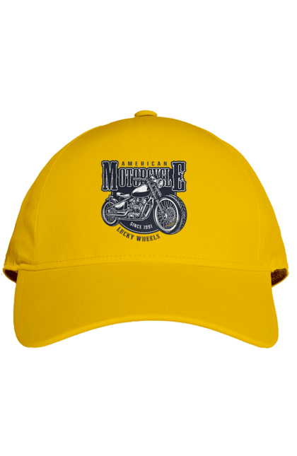 Cap with prints Cool vintage motorcycle. America, good, male, motorcycle, motorcycles, retro, stylish, stylishly, vintage, vintage. 2070702