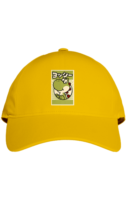 Cap with prints Mario Yoshi. Character, dinosaur, games, mario, nintendo, super mario world, yoshi. 2070702