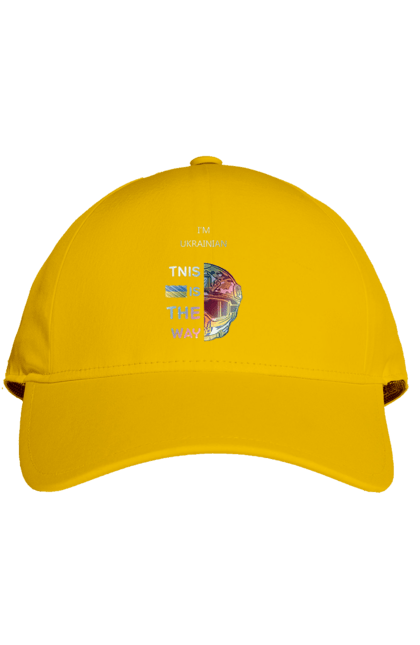 Кепка з принтом "Я українець це шлях колорфул". Зсу, мандалоріан, символ україни зсу, солдат зсу, україна, українець це шлях, це шлях, я українець. 2070702