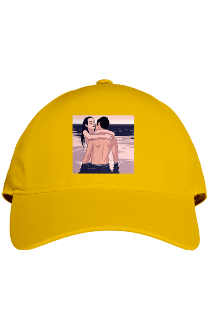 Кепка з принтом "Парочка Обнімається В Річці". Голо, кохання, пара. 2070702