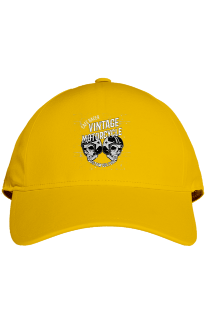 Кепка з принтом "мото вантажу". Вінтаж, мото, череп, шолом. 2070702