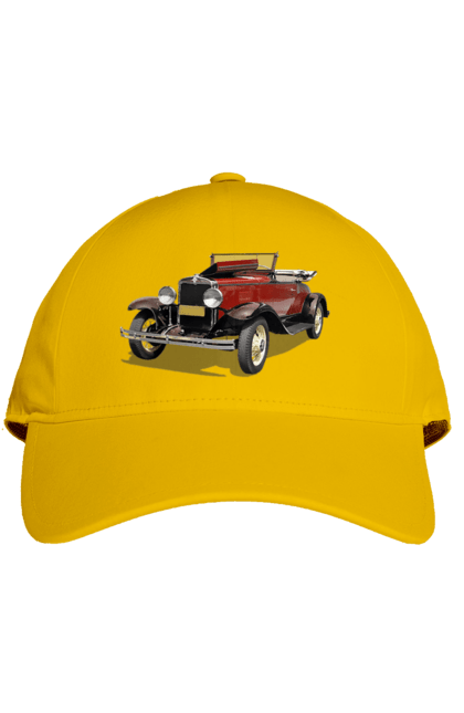 Кепка з принтом "Авто.4". Авто, професійне фото, ретро авто, фото, червона гамма барв. 2070702