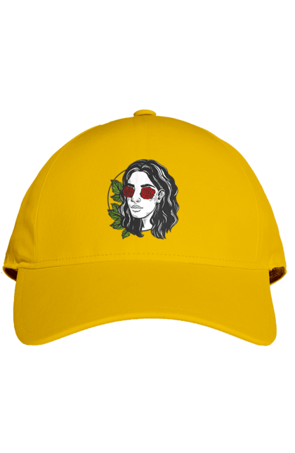 Кепка з принтом "Дівчина З Трояндами На Очах". Дівчина, троянда. 2070702