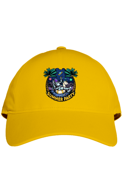 Кепка з принтом "Літній Паті З Космонавтом". Космонавт, космос, літо. 2070702