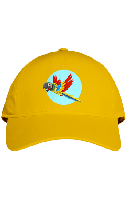 Кепка с принтом Попугай. Какаду, красочный попугай, летящий попугай, попугай, цветной попугай. 2070702