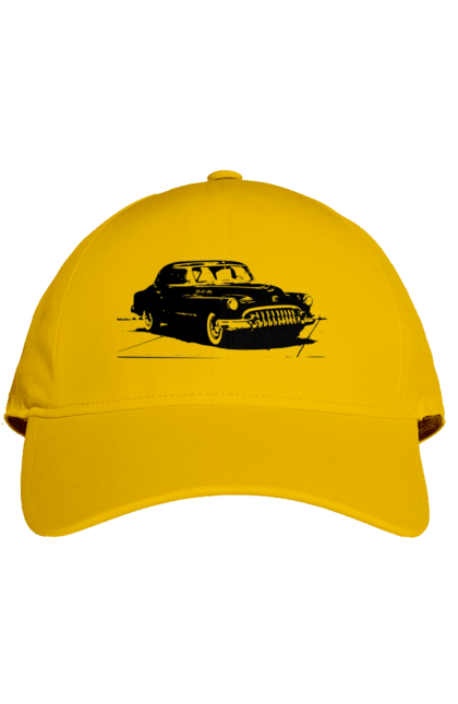 Кепка з принтом "Авто.6". Авто, графіка, малюнок, ретро авто, чорно-білий. 2070702