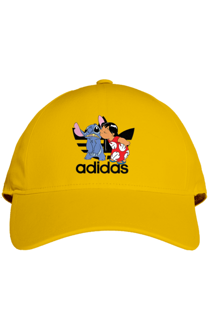 Cap with prints Adidas Stich. Alien, cartoon, cinema, disney, film, lilo and stitch, stitch. 2070702