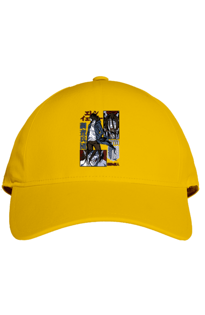 Cap with prints Attack on Titan Eren. Action film, anime, attack on titan, dark fantasy, drama, eren, eren jaeger, manga, post-apocalyptic. 2070702