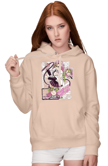 Women's hoodie with prints Demon Slayer Mitsuri. Anime, demon slayer, giyu tomioka, manga, mitsuri, mitsuri kanroji, serial. 2070702