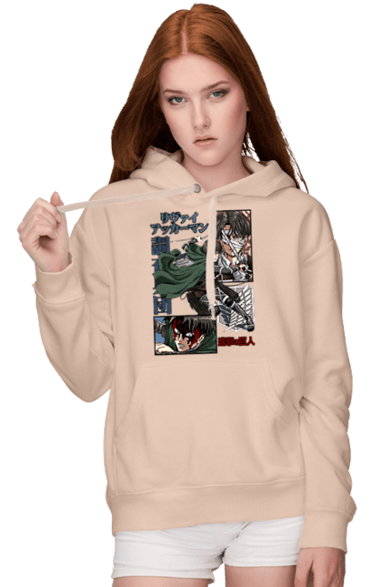 Women's hoodie with prints Attack on Titan Levi. Ackerman, anime, attack on titan, levi, manga, shingeki no kyojin, survey corps. 2070702