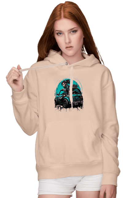 Women`s hoodie with prints Cyberpunk girl. Art, cyberpunk, games, girls, graphics, picture. 2070702