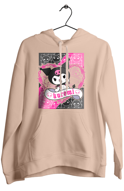 Women's hoodie with prints Hello Kitty Kuromi. Anime, character, hello kitty, kuromi, my melody, sanrio. 2070702