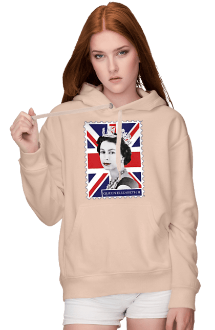 Women's hoodie with prints Queen Elizabeth II. Britain, british, england, platinum jubilee, queen, queen elizabeth, queen elizabeth ii, rip queen elizabeth. 2070702