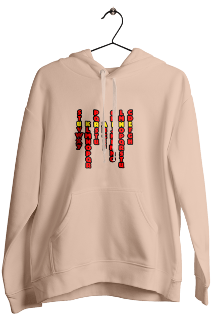 Жіноче худі з принтом "Україна". Абетка, авторський принт, латиниця, літери, напис, текст, україна. 2070702