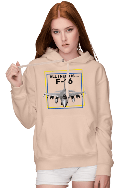 Women`s hoodie with prints F16. Airplane, f16, himars, weapon, zaluzhny. 2070702