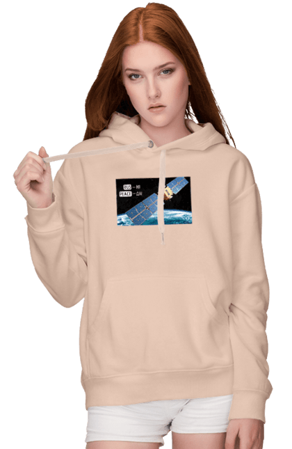 Women`s hoodie with prints Comsos for donations. Army assistance, back, cards, companion for donations, fiction, russian cunt, space, war, win. 2070702