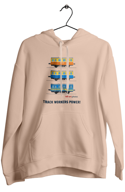 Women`s hoodie with prints Track Workers Power! Railcar AS1A. As1a, motorcar, rail, railcar, railway, track, track workers, ukrzaliznytsia. 2070702