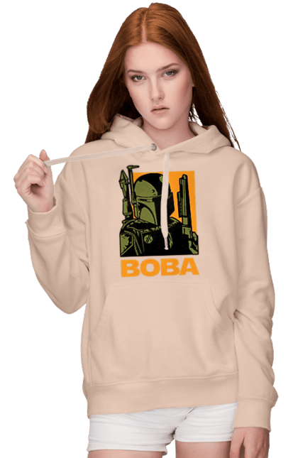 Women's hoodie with prints Boba. Bob fett, boba fett, clone, head hunter, star wars. 2070702