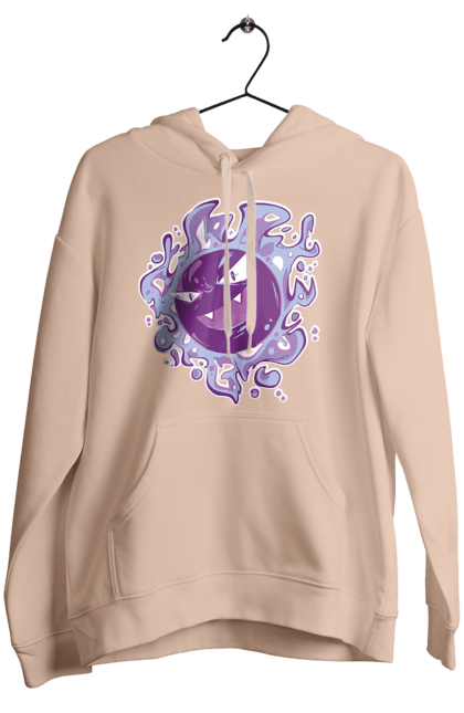 Women's hoodie with prints Pokemon Gastly. Anime, games, gastly, nintendo, pokemon, pokemon go. 2070702