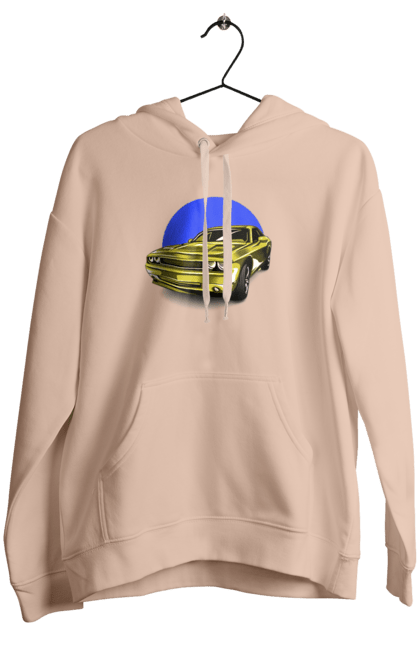 Жіноче худі з принтом "Український спорткар". Авто, додж челенджер, маслкар, машина, потужне авто, спорткар, український спорткар, швидкість. 2070702
