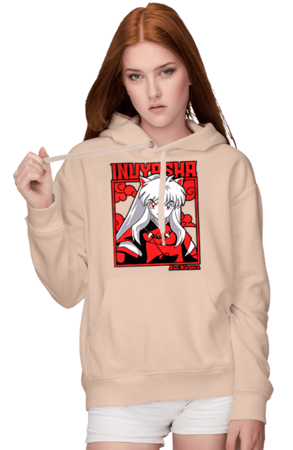 Женское худи с принтом Inuyasha. Anime, inuyasha, manga, rumiko takahashi, аниме, демон-хранитель, манга, румико такахаси. 2070702