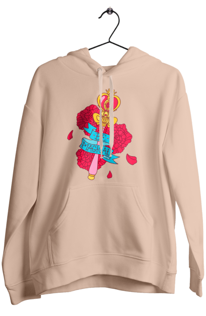 Women's hoodie with prints Be Magical. Anime, charm, flowers, magic, rose flower, sailor moon, tv series, wand. 2070702