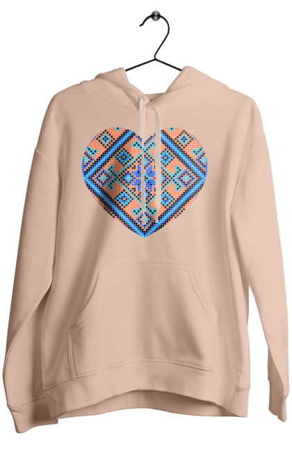 Жіноче худі з принтом "Серце вишивка". Вишиванка, вишивка, вишивка хрестиком, люблю україну, серце, символи україни, традиції україни, україна. 2070702