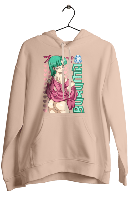 Women's hoodie with prints Dragon Ball Bulma. Anime, bulma, dragon ball, goku, manga, tv series, vegeta. 2070702