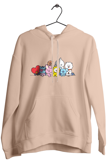 Women`s hoodie with prints BTS & BT21. Bt21, bts, bts, characters, k pop, k-pop, line, toy. 2070702