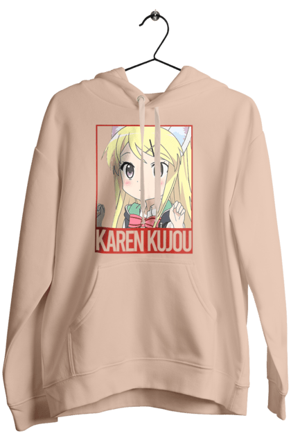 Women's hoodie with prints Kiniro Mosaic Karen Kujo. Anime, gold mosaic, karen, karen kujo, kiniro mosaic, kinmoza, manga. 2070702