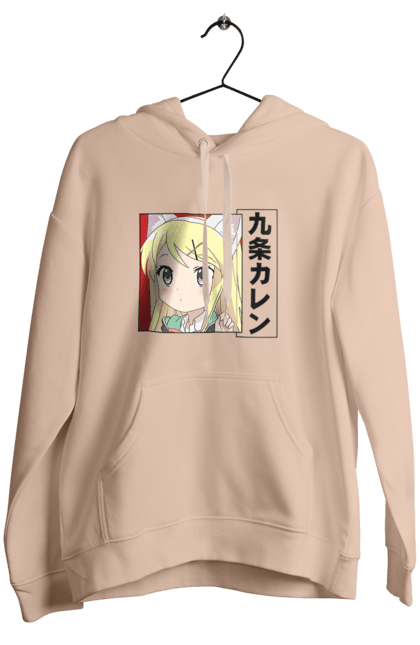 Women's hoodie with prints Kiniro Mosaic Karen Kujo. Anime, gold mosaic, karen, karen kujo, kiniro mosaic, kinmoza, manga. 2070702