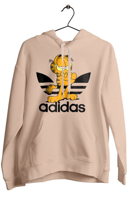 Women's hoodie with prints Adidas Garfield. Adidas, cat, comedy, garfield, hunger, movie. 2070702