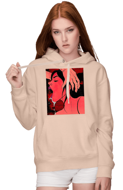 Women`s hoodie with prints Girl Sucks With Saliva. Sex, suck. 2070702