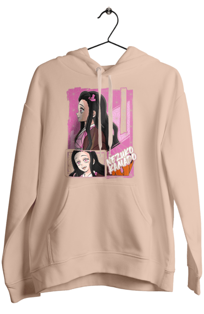 Женское худи с принтом Клинок Рассекающий Демонов Незуко. Demon slayer, kimetsu no yaiba, nezuko, аниме, истребитель демонов, манга, незуко, сериал. 2070702