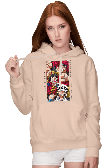 Women's hoodie with prints One Piece Luffy. Anime, luffy, manga, monkey de luffy, one piece, pirates. 2070702