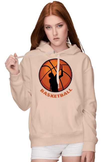 Жіноче худі з принтом "Гра Баскетбол". Баскетбол, баскетболіст, гра баскетбо, фаворит. aslan