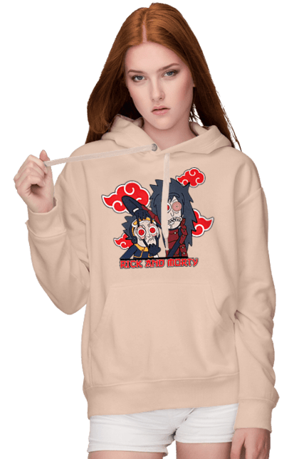 Women's hoodie with prints Rick and Morty. Adventures, black humor, cartoon, naruto, rick, rick and morty, sci-fi, tragicomedy. 2070702