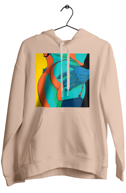 Жіноче худі з принтом "Жіноча Попа В Чоловічих Руках". Гола, жопа, ляпас. 2070702